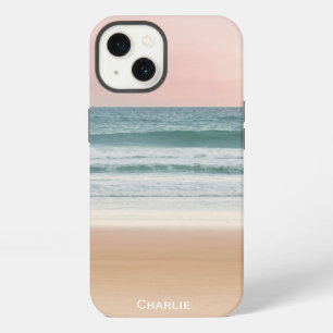 Etui iPhone 13 Paysage marin avec plage, mer et ciel en bandes de