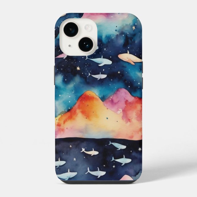 Coque iPhone Paysage marin étoilé (Verso)