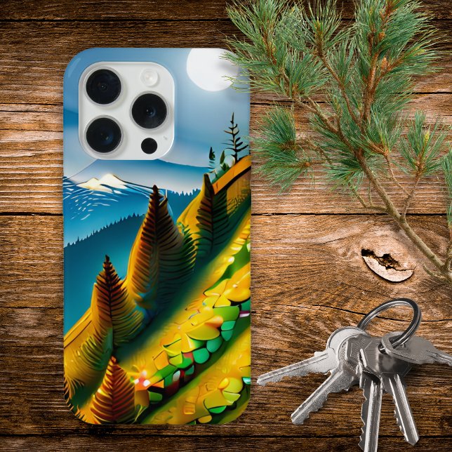 Coque iPhone Paysage Montagnard Moderne (Créateur téléchargé)