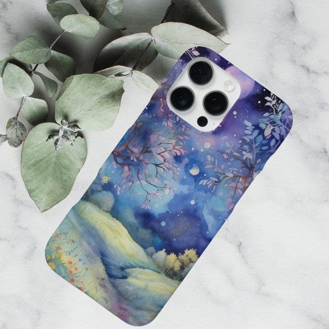 Coque iPhone Paysage nocturne enchanté au clair de lune (Créateur téléchargé)