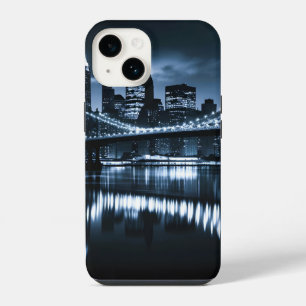 Coque Pour iPhone 14 Paysage nocturne monochrome de la skyline de New Y