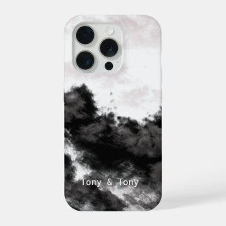Coque iPhone 15 Pro Paysage nuageux personnalisé I Noir et Blanc I