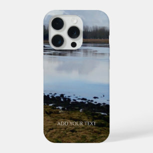 Coque iPhone 15 Pro Paysage personnalisé avec photo et texte personnal