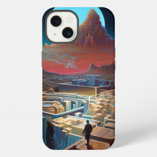 Etui iPhone 13 Paysage surréaliste de labyrinthe