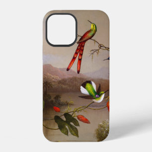 Coque iPhone 12 Paysage tropical avec dix colibris