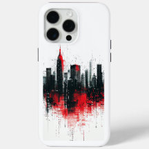Paysage urbain moderne noir et rouge