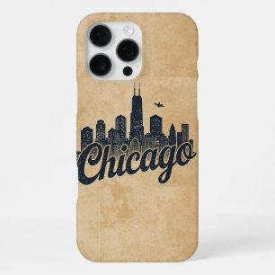 Coque iPhone 16 Pro Max Paysage urbain vintage de Chicago Illinois Voyage