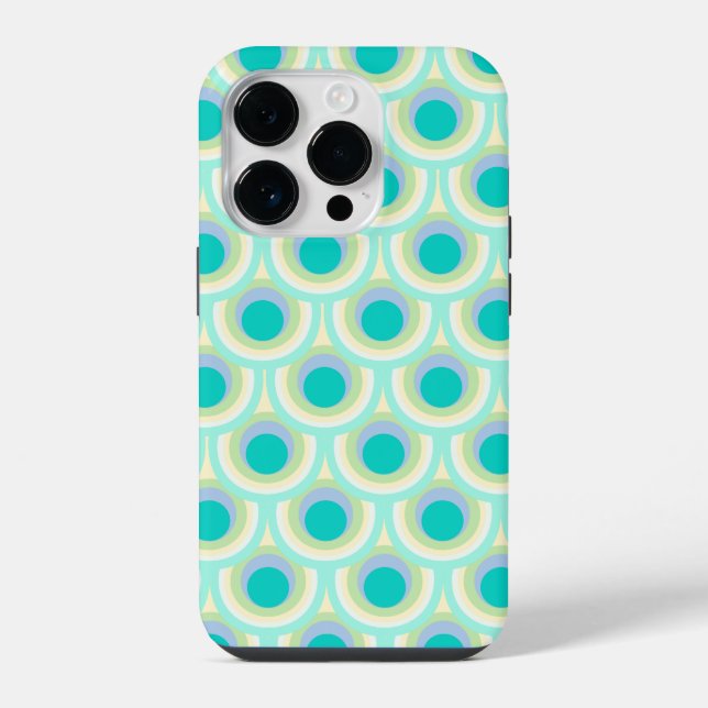 Coque iPhone Peacock motif menthe aqua vert (Verso)