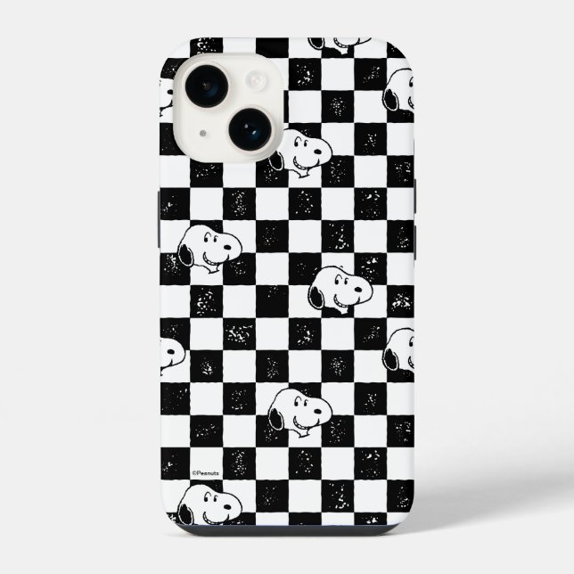 Coque iPhone Peanuts | Drapeau à damier Snoopy (Verso)