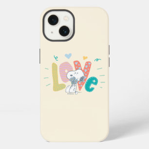 Etui iPhone 13 Peanuts Snoopy Fleur Amour