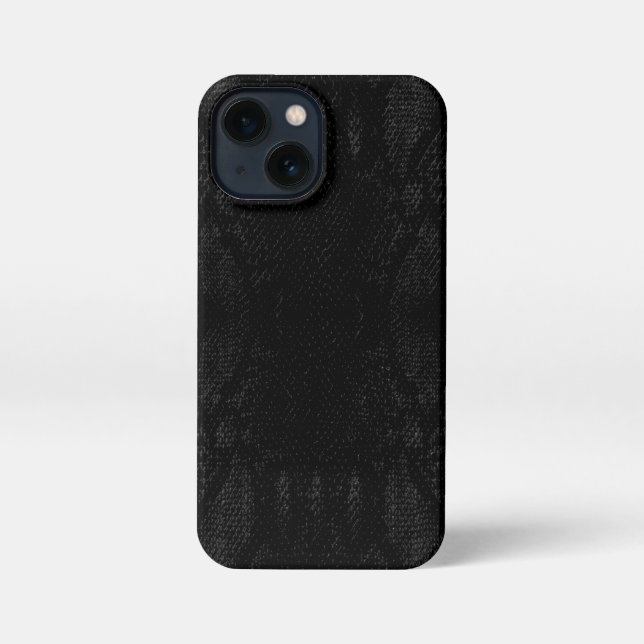 Coque iPhone Peau de serpent noir (Verso)