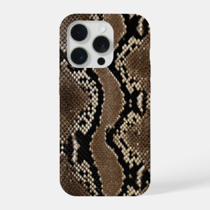 Coque iPhone 15 Pro Peau de serpent Python Rock Faux