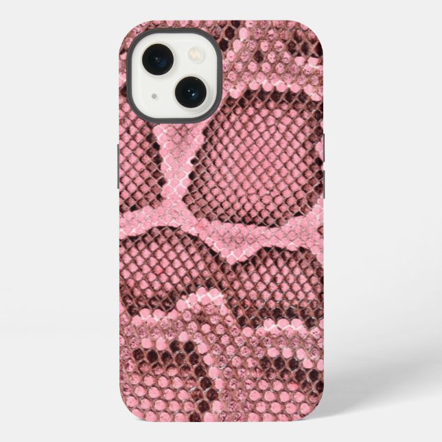 Coque iPhone Peau de serpent rose (Verso)