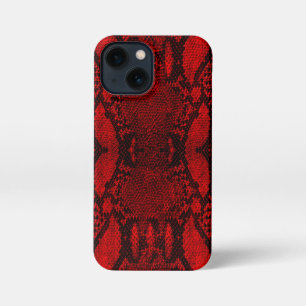 Etui iPhone 13 Mini Peau de serpent rouge