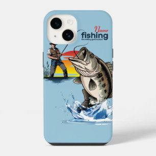 Coque Pour iPhone 14 Pêche à la basse vintage Graphisme [Homme] 