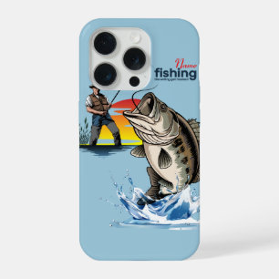 Coque iPhone 15 Pro Pêche à la basse vintage Graphisme [Homme] 