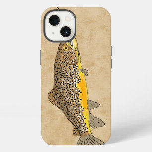 Etui iPhone 13 Pêche à la mouche truite brune
