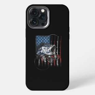 Etui iPhone 13 Pro Max Pêche Drapeau Américain Vintage Usa Bass Pêcheur
