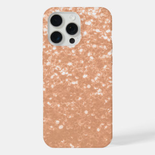 Coque iPhone 15 Pro Max Pêche scintillante faux scintillements couleur de