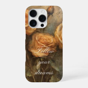 Coque iPhone 16 Pro Pêcher Rose Floral Romantique