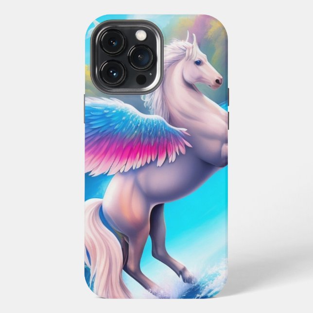 Coque iPhone Pégase coloré (Verso)