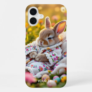 Coque iPhone 16 Plus Peintre de fleurs lapin mignon fantastique