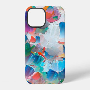 Coque iPhone 12 Peinture à l'huile d'abstraction. Conception créat