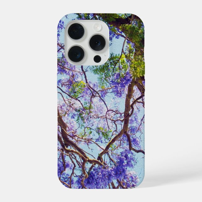 Coque iPhone Peinture à l'huile d'arbre de Jacaranda, (Verso)