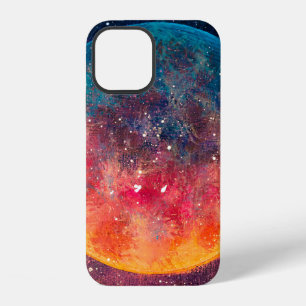 Coque iPhone 12 Peinture à l'huile fantastique belle grande planèt