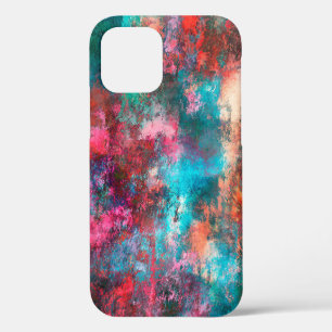 Coque iPhone 12 Peinture Abstraite. Brosses, taches de peinture. M