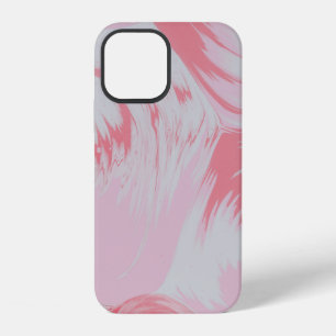 Coque iPhone 12 Peinture abstraite rose et blanche