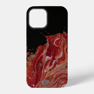 Coque iPhone 12 Peinture abstraite rouge et blanche