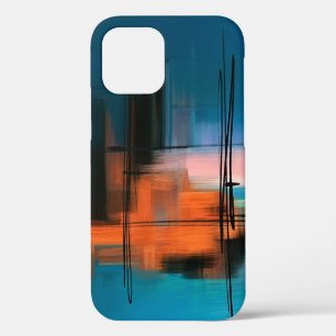 Coque iPhone 12 Peinture acrylique abstraite colorée. Paysage surr