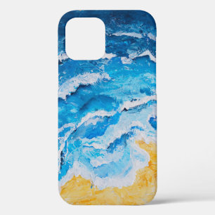 Coque iPhone 12 Peinture acrylique sur la mer et la plage sur le s
