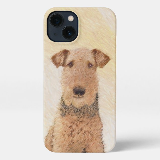 Coque iPhone Peinture Airedale Terrier - Cute Original Art (Verso)