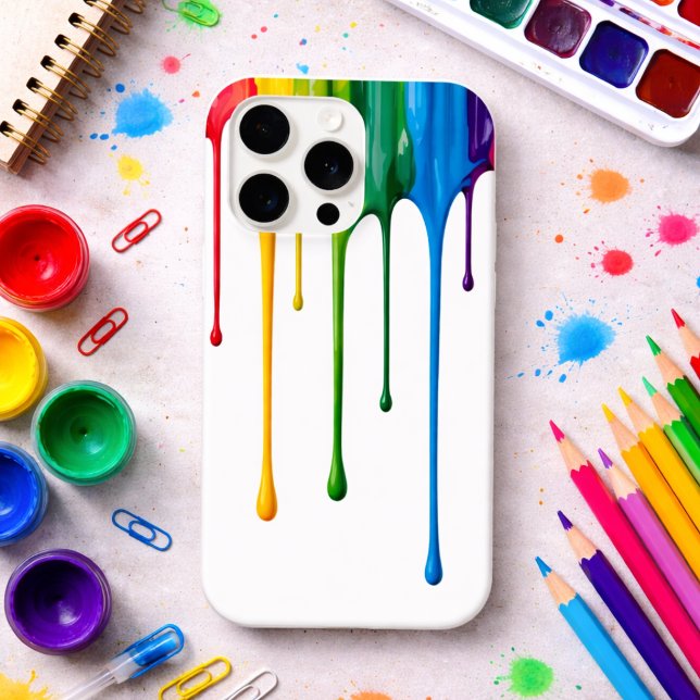 Coque iPhone Peinture Arc-en-Ciel qui Dégouline (Créateur téléchargé)