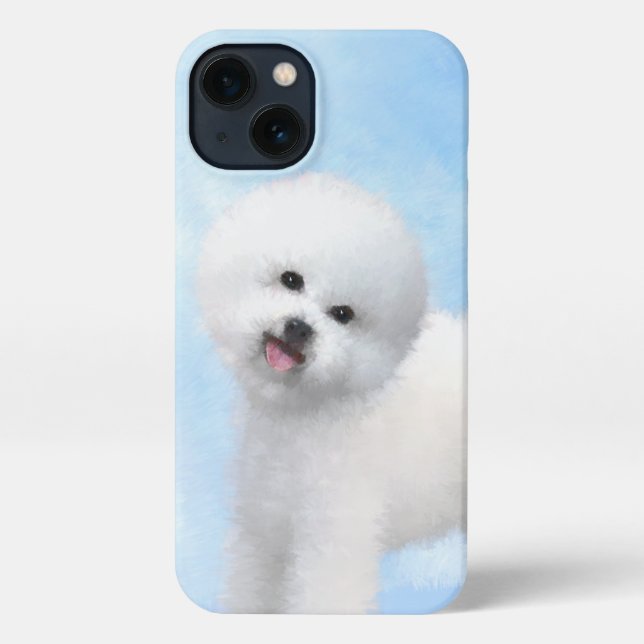 Coque iPhone Peinture Bichon Frise - Cute Original Chien Art (Verso)