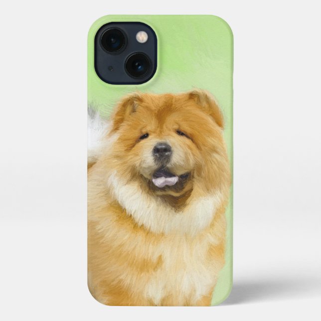 Coque iPhone Peinture Chow Chow - Joli art original chien (Verso)