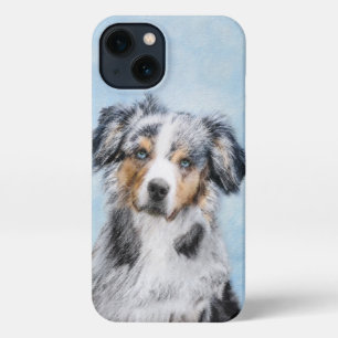 Etui iPhone 13 Peinture de berger américaine miniature - Chien Ar