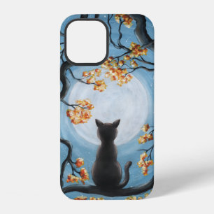 Coque iPhone 12 Peinture de chat fantaisiste dans un arbre sous la