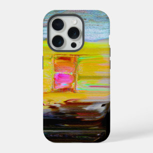 Coque iPhone 15 Pro Peinture de la cabane artistique de nuit d'hiver f