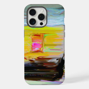 Coque iPhone 15 Pro Max Peinture de la cabane artistique de nuit d'hiver f