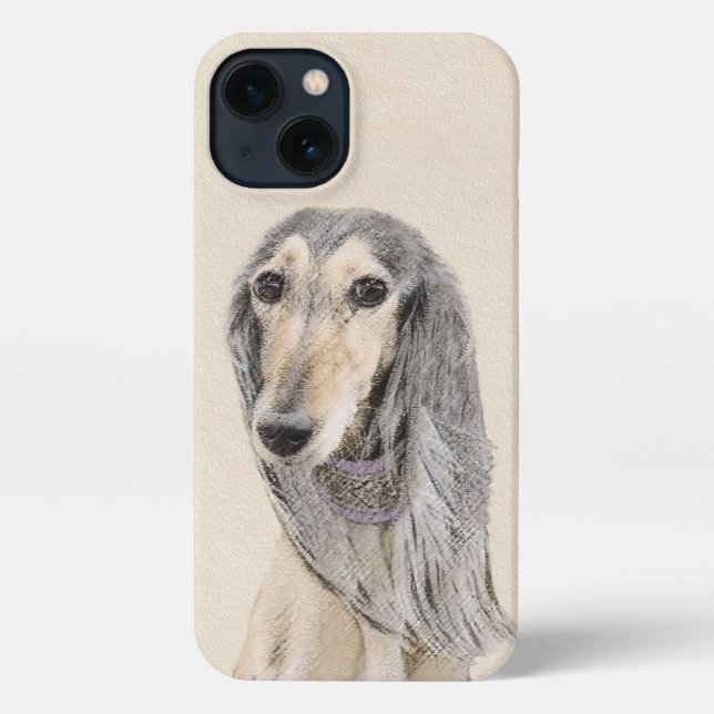 Coque iPhone Peinture de Saluki (Faune) - Cute Original Chien A (Verso)