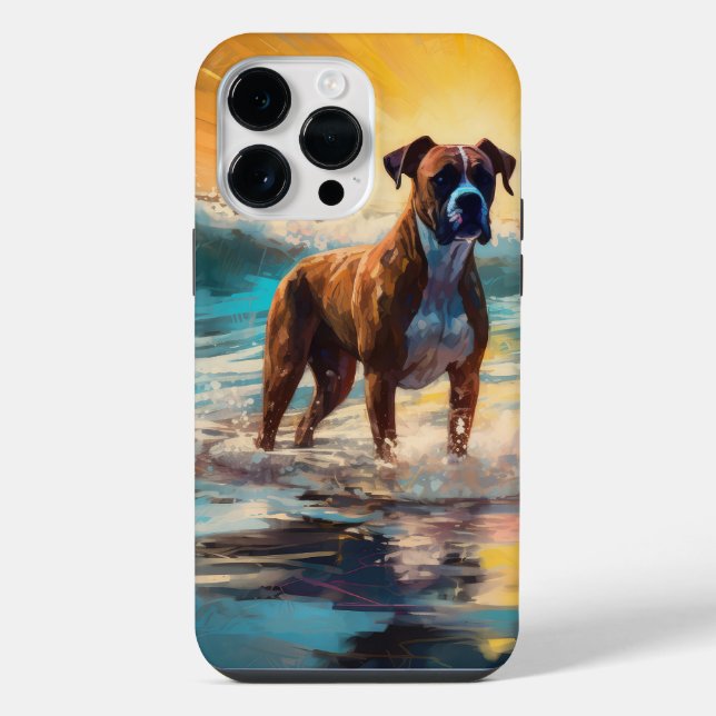 Coque iPhone Peinture de surf de Boxer Beach (Verso)