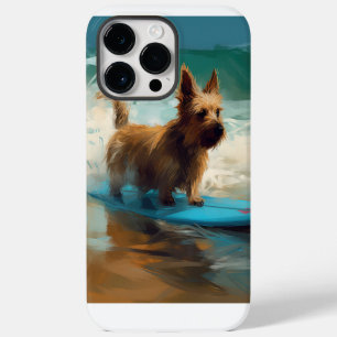 Coque Pour Pour iPhone 14 Pro Max Peinture de surf de plage de Terrier Australien