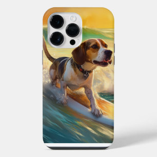 Coque Pour Pour iPhone 14 Pro Max Peinture de surf sur la plage de Beagle