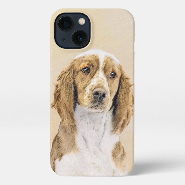 Coque iPhone Peinture d'espagnol Welsh Springer - Art original  (Verso)
