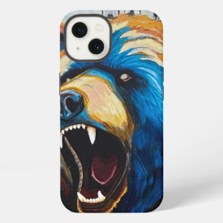 Etui iPhone 13 Peinture d'ours grizzly - Art animalier