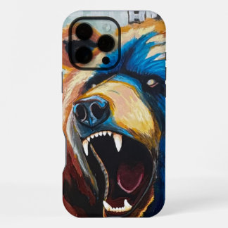 Coque iPhone 16 Pro Max Peinture d'ours grizzly - Art animalier