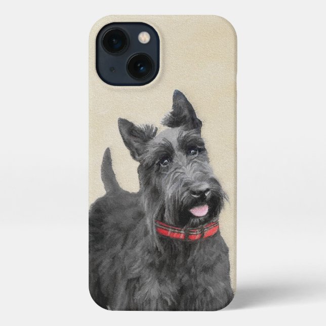 Coque iPhone Peinture écossaise Terrier - Cute Original Chien A (Verso)